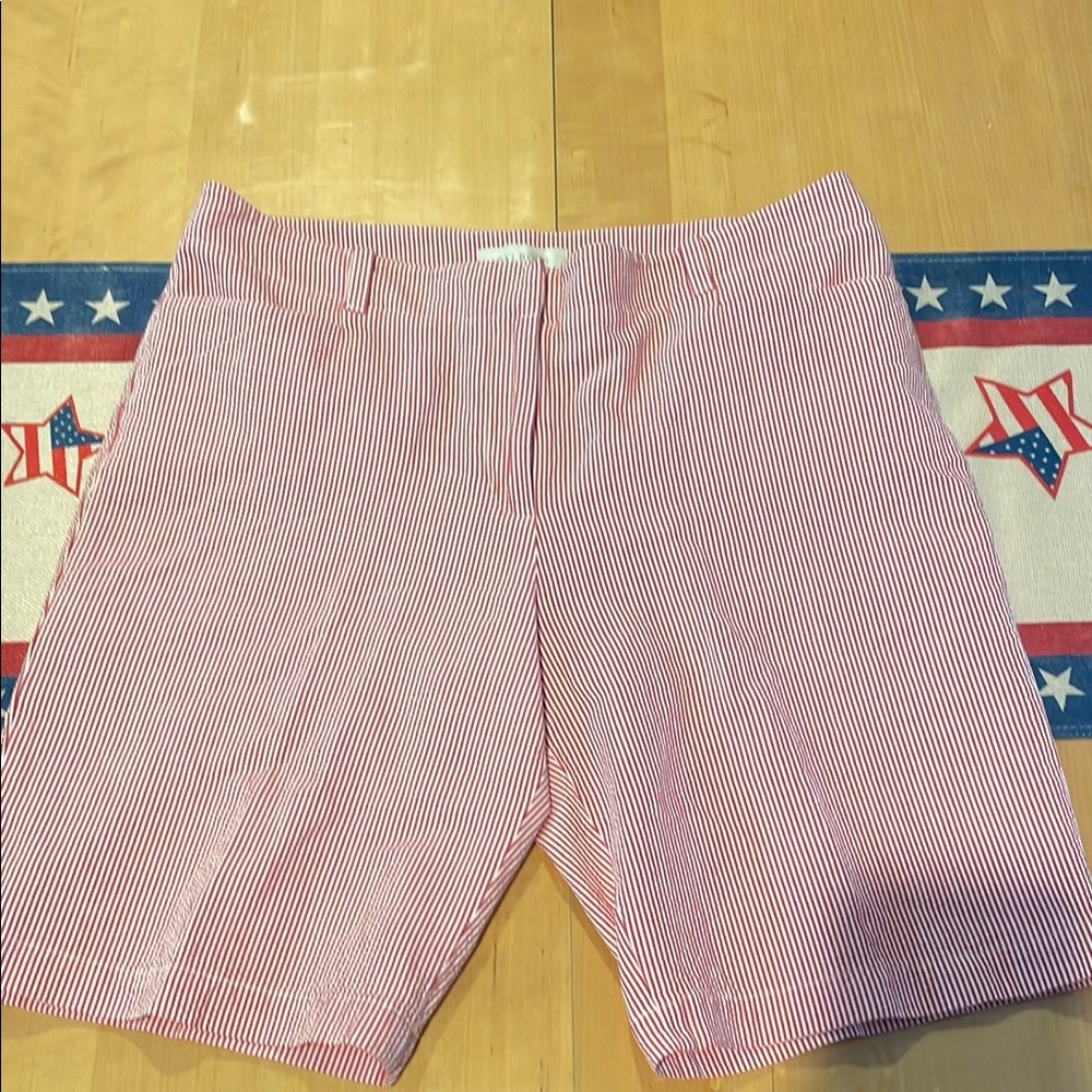 Talbots Red and White Bermuda Shorts Casual Style
